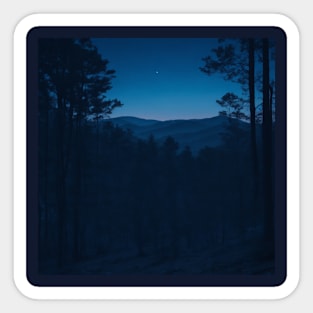 Blue Dusk Forest View #4 Sticker